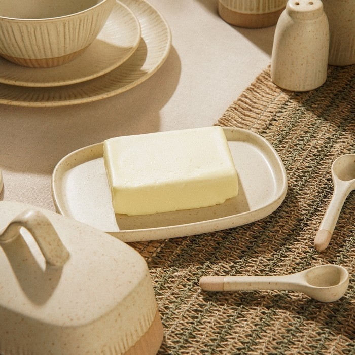 Маслёнка керамическая SL Home &laquo;Виенто&raquo;, 18,5&times;13&times;10,5 см, цвет бежевый