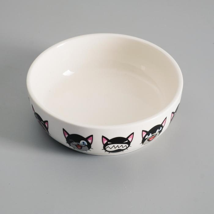 Миска керамическая "Эмоджи" 250мл, 12 х 3,5 см, белая