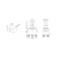 Тумблер, 250 В, 15 А, ON-OFF-ON, 6c