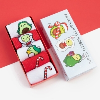 Набор новогодних женских носков KAFTAN "Авокадного года" размер 36-39 (23-25 см), 5 пар