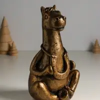 Копилка "Лошадь с подковой" 14х15х24 см, бронза