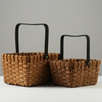 Набор корзин плетеных из 2 шт, 26х22хH15/28 см, 22х17хH12/24 см, секвойя Набор корзин плетеных из 2 шт, 26х22хH15/28 см, 22х17хH12/24 см, секвойя