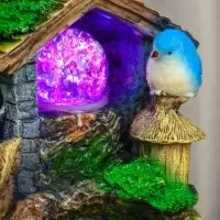 Фонтан "Птички на крыше" 24х15х12 см (с подсветкой)