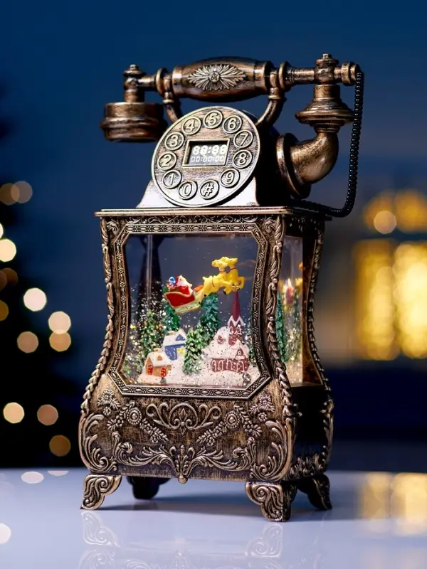 Фигура светодиодная "Телефон" 34х16х9 см, 3хААА (не в компл.), музыка, USB, Т/БЕЛЫЙ