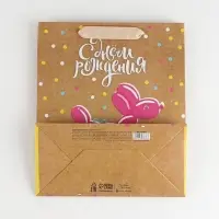 Пакет подарочный крафтовый, упаковка, &laquo;Шарик&raquo;, ML 23 х 27 х 11.5 см