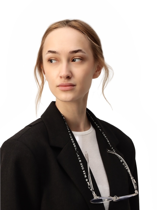 Шнурок для очков на шею 70 см, черный с узором