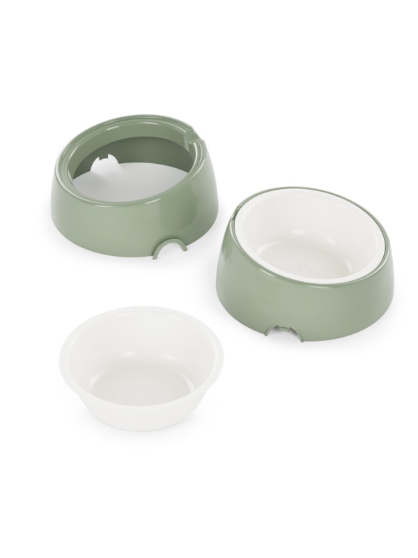 Лего-миска для животных с наклоном "Юта" 0,3л бело- фисташковый