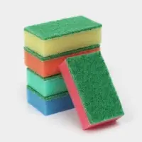 Губка для посуды с чистящим слоем Доляна &laquo;Эконом&raquo;, 7.5&times;4.5&times;2.5 см, 5 шт., мини