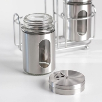 Набор для специй из стекла на подставке &laquo;Стиль&raquo;, 2 предмета: солонка и перечница, 80 мл