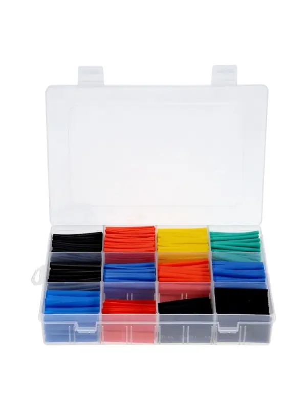 Термоусаживаемая трубка, 1/1.5/2/2.5/3/3.5/4/5/6/7/10/13 мм, набор 750 штук, в кейсе