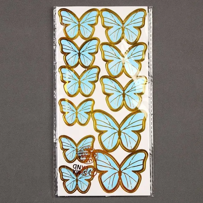 Топпер для торта &laquo;Бабочки&raquo; 11 шт., голубой