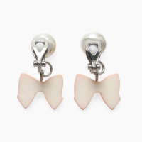 Серьги-клипсы детские "Выбражулька" бант нежность с жемчужиной, цвет розово-белый Серьги-клипсы детские "Выбражулька" бант нежность с жемчужиной, цвет розово-белый