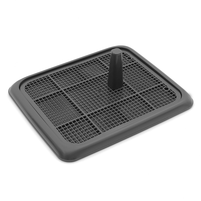 Туалет для собак &laquo;Луна&raquo; со столбиком 49 х 36 х 3 см, серый