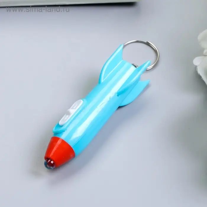 Фонарик свет на кольце "Ракета" мигает МИКС 7х2х2 см