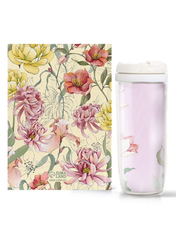 Подарочный набор ежедневник А5, 80 л. и термостакан 350 мл Подарочный набор ежедневник А5, 80 л. и термостакан 350 мл "Самая нежная"