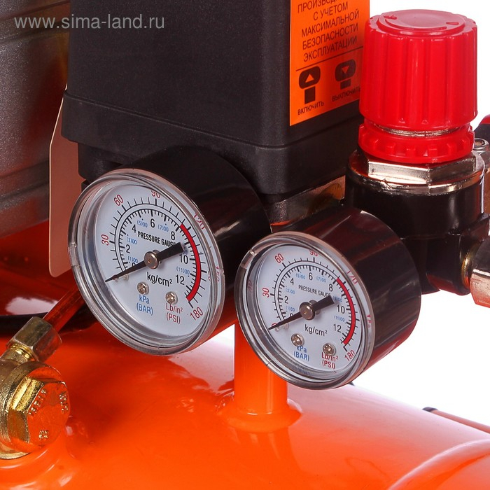 Компрессор Компрессор "Вихрь" КМП-260/24, коаксиальный, 220 В, 2 кВт, 8 бар, 260 л/мин, 24 л