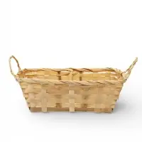 Корзина плетеная 24 х 20 х 8 см,боковые ручки, натуральный квадрат