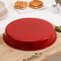 Форма для выпечки Доляна &laquo;Флёри.Круг&raquo;, 27,5&times;4 см, керамическое покрытие, цвет красный