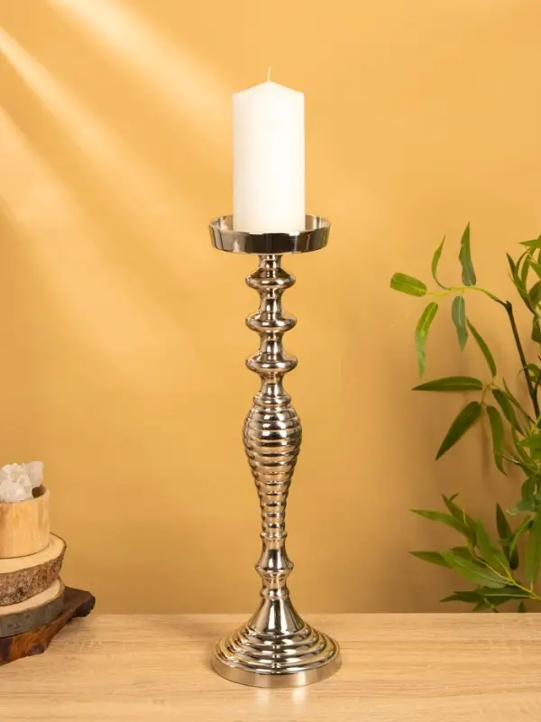 Подсвечник "Кубок" 13х13х43 см, алюминий, цв. серебро