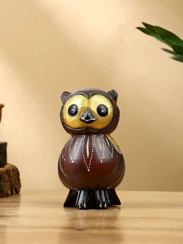 Набор сувенирный "Совята" дерево H 14, 12, 10 см, цв. коричневый