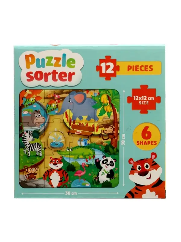 Sorter puzzle 12pcs, 6 shapes