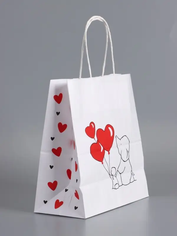 Пакеты подарочные, "С Днем Рождения", 22 х 12 х 25 см , набор 4 шт