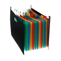 Папка 12 отделений, А4, с цветными разделителями, черная