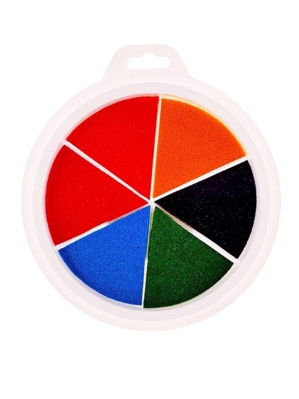 Краски пальчиковые, на водной основе, с губкой, 6 цветов