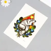 Переводная тату на тело цветная &laquo;Белый медведь в ягодах&raquo;, 26.2&times;14.5 см