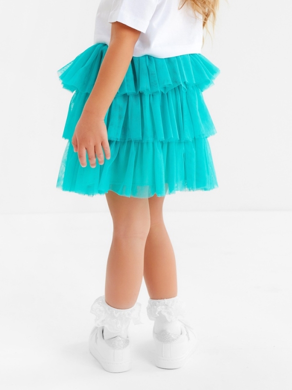 Юбка детская KAFTAN, размер 28 (86-92 см), бирюзовый Юбка детская KAFTAN, размер 28 (86-92 см), бирюзовый