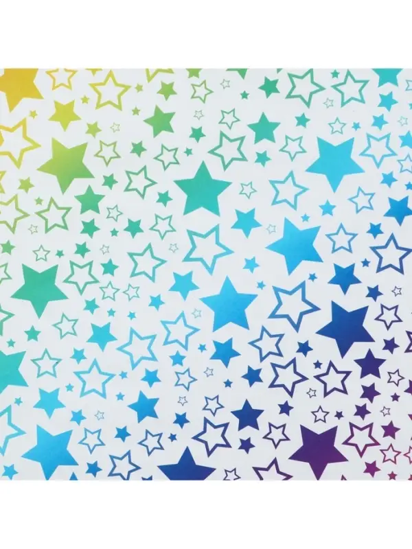 Бумага упаковочная глянцевая &laquo;Радужные звезды&raquo;, 70 х 100 см