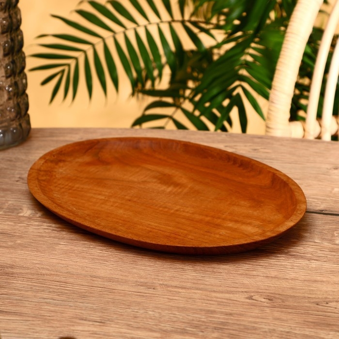Блюдо 35х24х2 см, тиковое дерево
