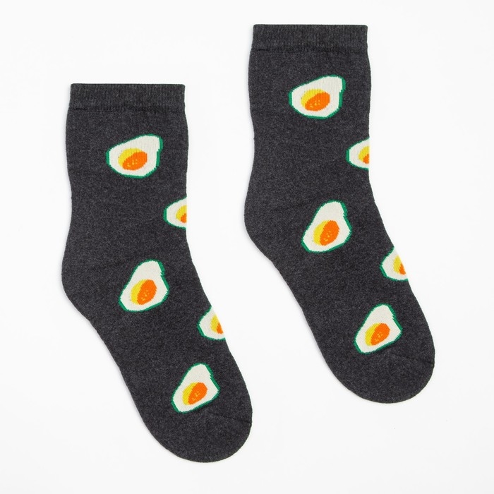 Носки женские махровые &laquo;Авокадо&raquo;, цвет серый, размер 23-25