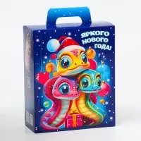 Подарочная коробка Новогодняя Презент &laquo;Диско&raquo; с анимацией, для сладких подарков, 15.5&times;7&times;19 см