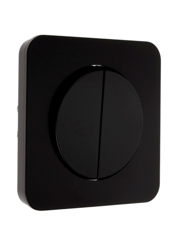 Выключатель, серия "Circular", 10 А, 2 кл., скрытый, черный