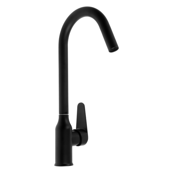 Смеситель для кухни ZEIN Z86, однорычажный, картридж керамика 40 мм, нерж. сталь, черный