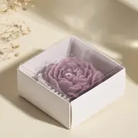 Свеча декоративная "Пион" фиолет d=7,5 см 8,2х8,2х4,4 см