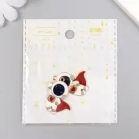 Металлический элемент, декоративная подвеска &laquo;Арт Узор. Космонавт в красном плаще&raquo;, золото, 3.1&times;2.5 см