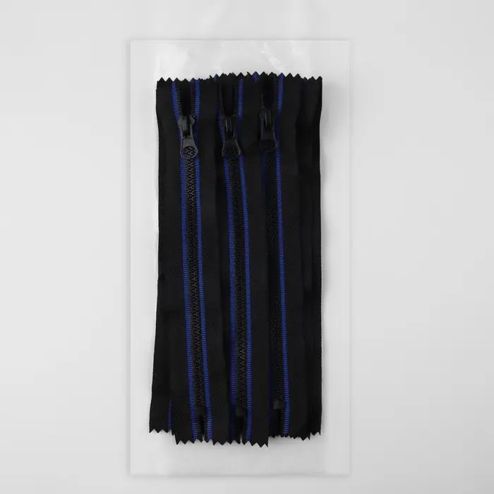 Молния &laquo;Трактор&raquo;, №5, неразъёмная, замок автомат, 18 см, чёрная, синяя