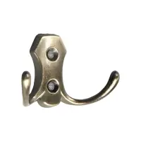 Крючок мебельный ТУНДРА TKd=007, двухрожковый, бронза