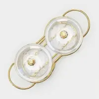 Набор стеклянных конфетниц &laquo;Богема&raquo;, на подставке 24&times;9,5&times;8,5 см, 2 шт, цвет металла золотой