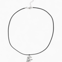 Кулон на шнурке &laquo;Дельфины&raquo; пара, цвет чернёное серебро на чёрном шнурке, 45 см