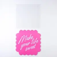 Коробка для печенья, кондитерская упаковка с пластиковой крышкой, Make your life sweet, 18 х 18 х 3 см