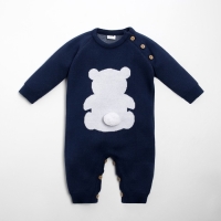 Комбинезон вязаный Крошка Я &laquo;Мишка&raquo; рост 68-74 см, цвет синий