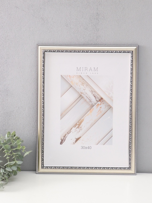 Фоторамка пластик "МИРАМ" 30х40 см, серебряный