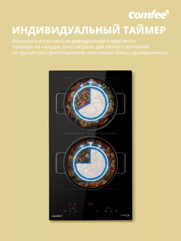 Индукционная варочная панель CIH311, 2 конфорки, зона flex