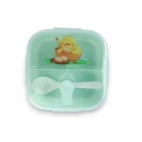 Ланч-бокс с клапаном, 3 секции, "Котята", 14 х 14 х 5 см