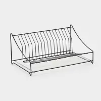 Сушилка для тарелок с поддоном 38*17,5*23,5 см, цвет черный