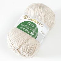Пряжа для вязания спицами, крючком &laquo;Пехорский текстиль. Носочная&raquo;, 50% шерсть, 50% акрил, 200 м/100 г, (01 белый)