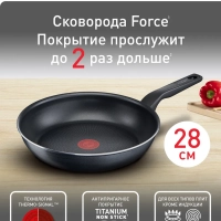 Сковорода Force 28 см с антипригарным покрытием, глубокая